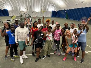 The Rainbow Kings and Queens try tennis at Rosedale! https://www.queerpositivepower.ca/