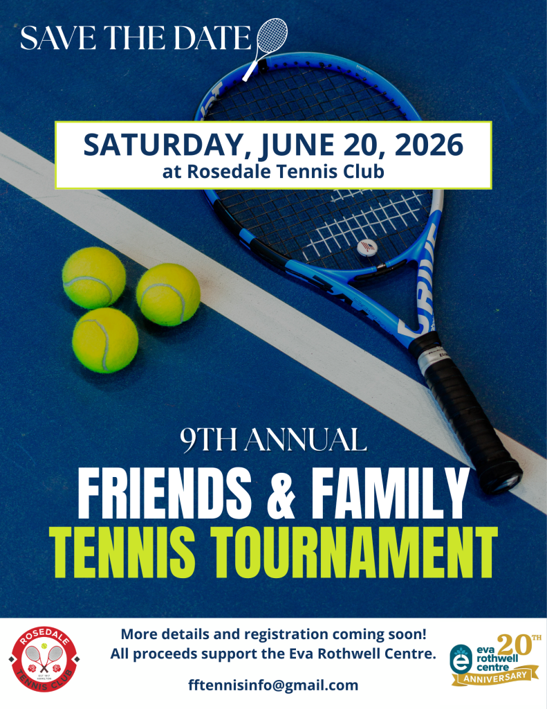 9th Annual Friends & Family Tennis Tournament! Save the Date: Saturday, June 20th, 2026 at Rosedale Tennis Club